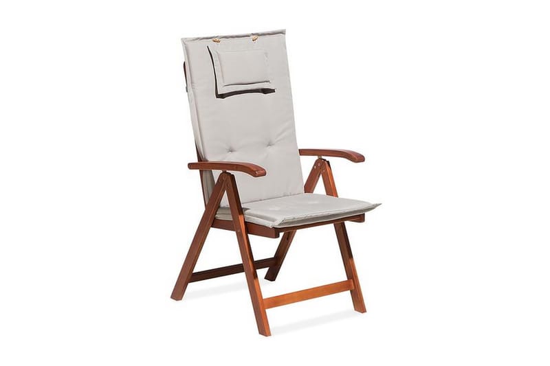 Canneto Stol 2-pk Sammenleggbar med Pute - Natur - Spisestoler & hagestoler utendørs
