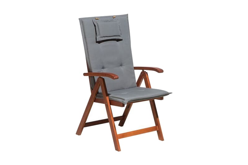 Canneto Stol med Pute 2-pk - Akasie/Grafittgrå - Spisestoler & hagestoler utendørs - Balkongstoler