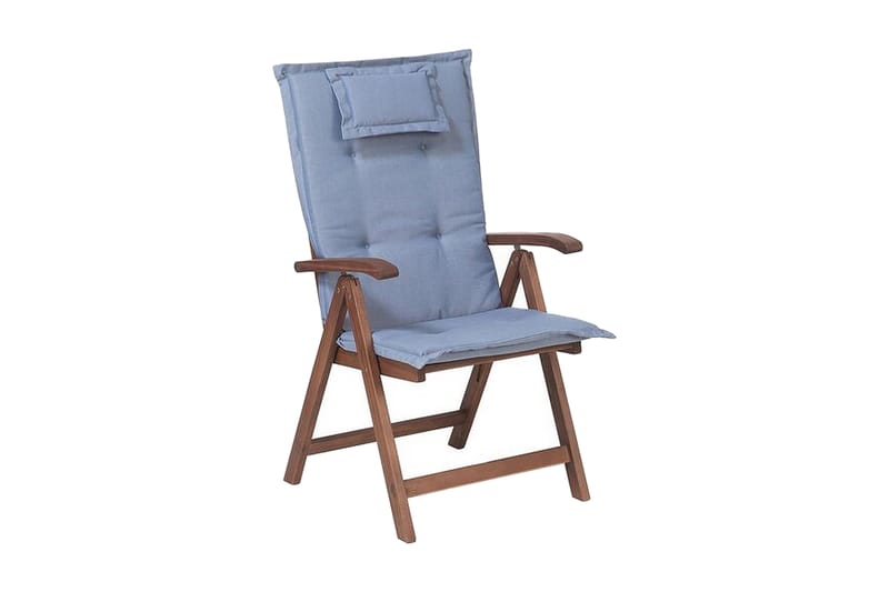 Canneto stol sammenleggbar med Pute 2- pk - Tre/Natur/Blå - Spisestoler & hagestoler utendørs - Balkongstoler