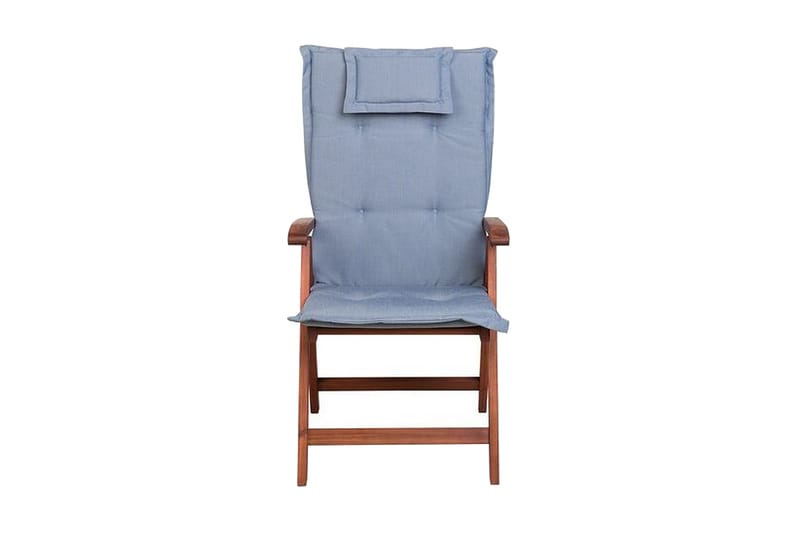 Canneto stol sammenleggbar med Pute 2- pk - Tre/Natur/Blå - Spisestoler & hagestoler utendørs - Balkongstoler