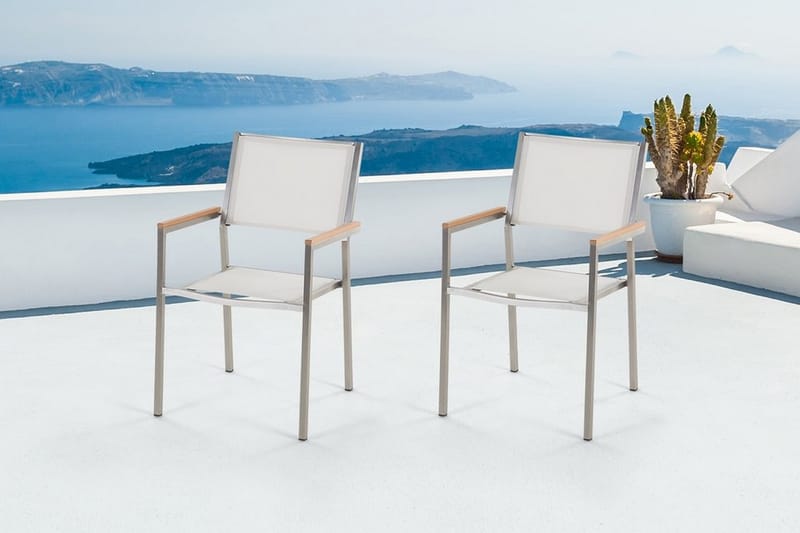 Grosseto Stol 2-pk 58 cm - Hvit - Spisestoler & hagestoler utendørs - Balkongstoler