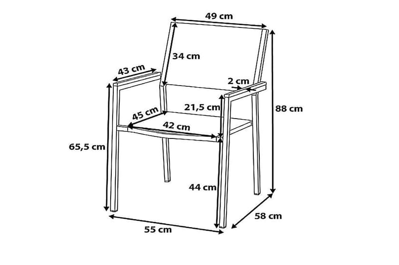 Grosseto Stol 6-pk 58 cm - Svart - Spisestoler & hagestoler utendørs - Balkongstoler