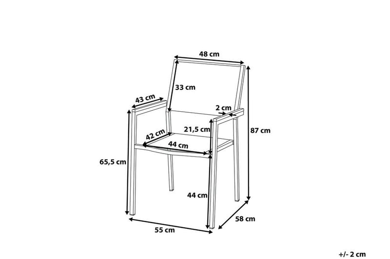 Grosseto Stol 6-pk 58 cm - Hvit - Spisestoler & hagestoler utendørs - Balkongstoler