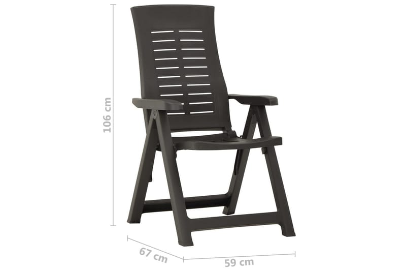 Hagelenestoler 2 stk plast antrasitt - Antrasittgrå - Spisestoler & hagestoler utendørs - Balkongstoler