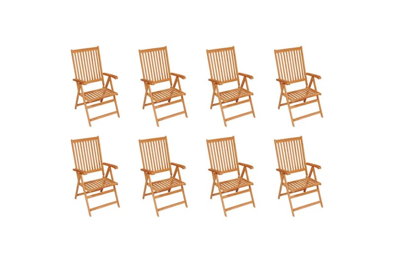 Hagelenestoler 8 stk heltre teak - Brun - Spisestoler & hagestoler utendørs - Balkongstoler