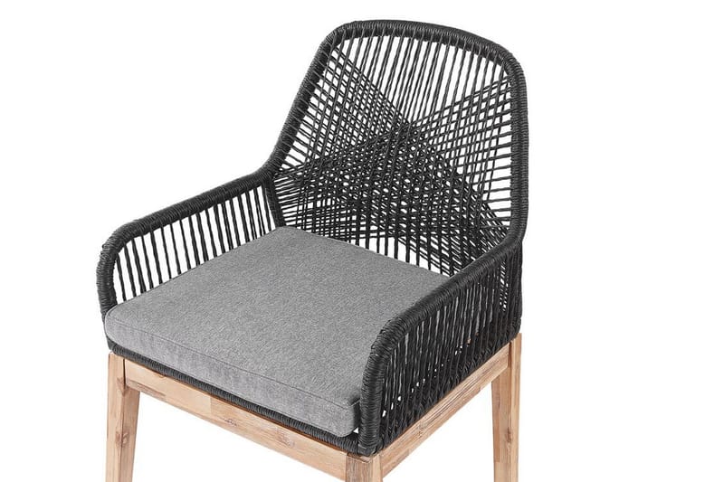 Hagestol 2 grå OLBIA - Svart - Spisestoler & hagestoler utendørs - Balkongstoler
