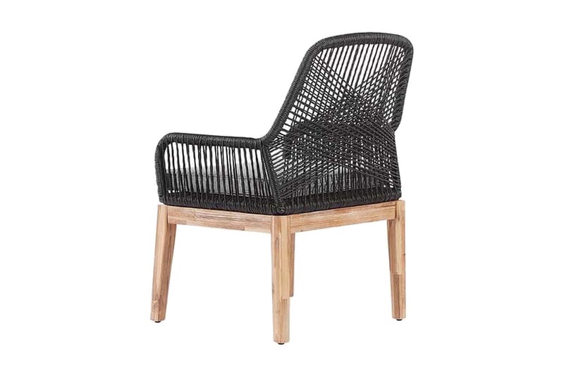 Hagestol 2 grå OLBIA - Svart - Hagemøbler - Stoler & Lenestoler - Spisestoler & hagestoler utendørs