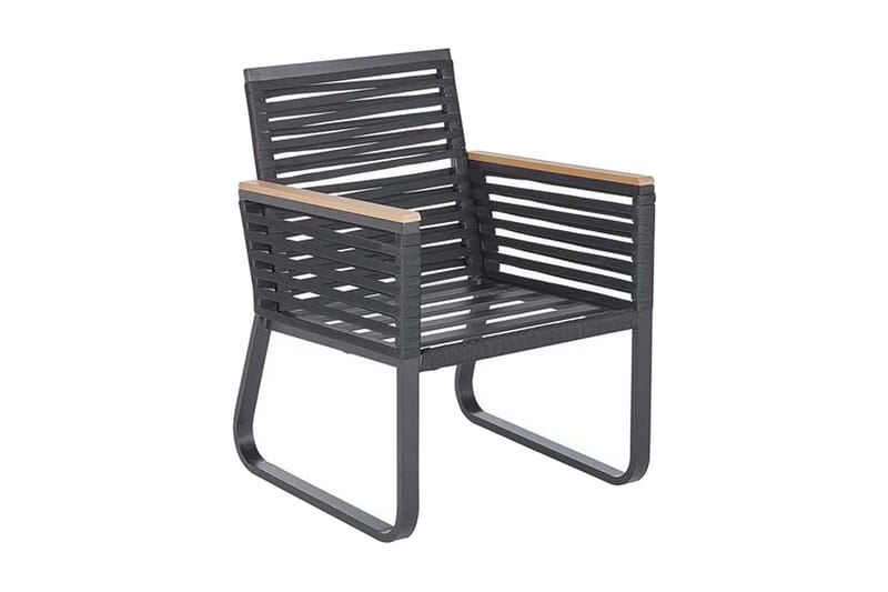 Hagestol 2 stk svart CANETTO - Svart - Hagemøbler - Stoler & Lenestoler - Spisestoler & hagestoler utendørs