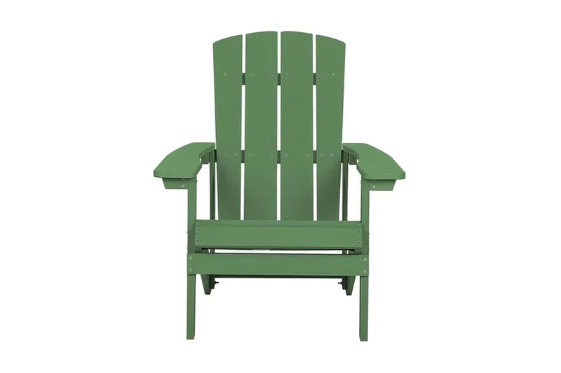 Hagestol med fotskammel grønn ADIRONDACK - Grønn - Hagemøbler - Stoler & Lenestoler - Solstoler - Dekkstol