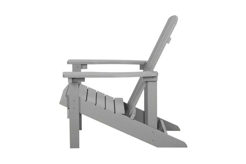 Hagestol med fotskammel lys grå ADIRONDACK - Grå - Hagemøbler - Stoler & Lenestoler - Solstoler - Dekkstol
