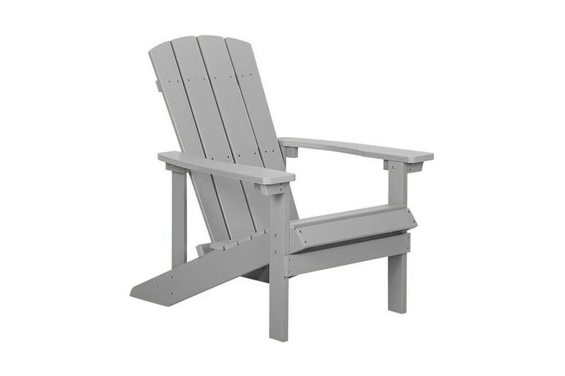 Hagestol med fotskammel lys grå ADIRONDACK - Grå - Hagemøbler - Stoler & Lenestoler - Solstoler - Dekkstol