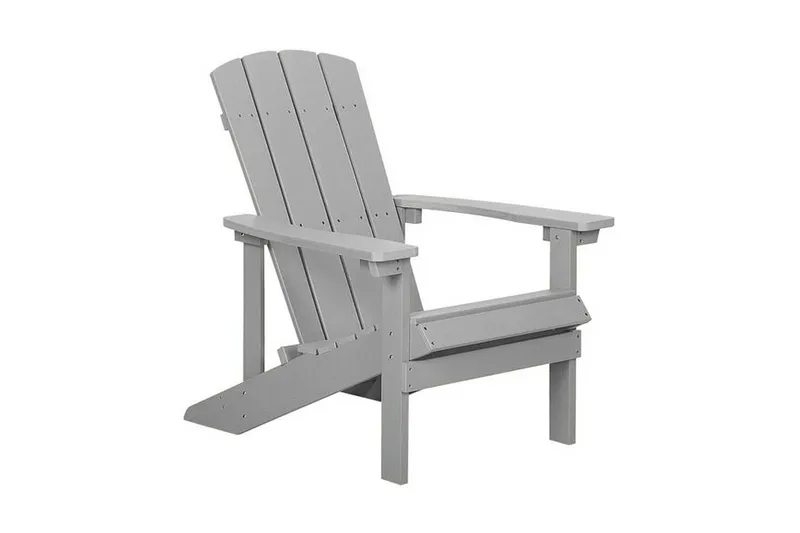 Hagestol med fotskammel lys grå ADIRONDACK - Grå - Hagemøbler - Stoler & Lenestoler - Solstoler - Dekkstol