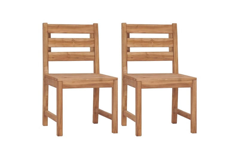 Hagestoler 2 stk heltre teak - Hagemøbler - Stoler & Lenestoler - Spisestoler & hagestoler utendørs
