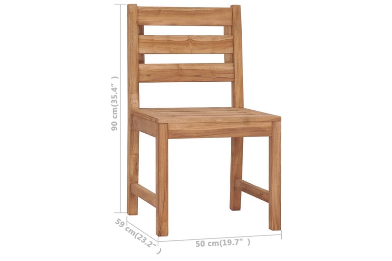 Hagestoler 2 stk heltre teak - Hagemøbler - Stoler & Lenestoler - Spisestoler & hagestoler utendørs