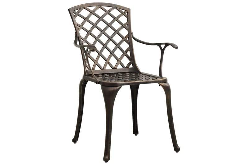 Hagestoler 2 stk støpt aluminium bronse - Brun - Spisestoler & hagestoler utendørs - Balkongstoler