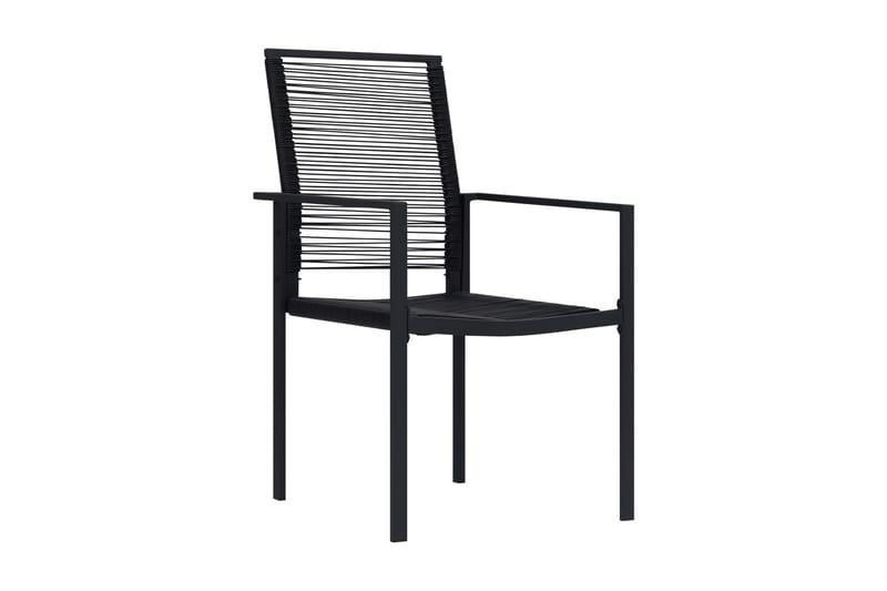 Hagestoler 2 stk PVC rotting svart - Svart - Hagemøbler - Stoler & Lenestoler - Spisestoler & hagestoler utendørs