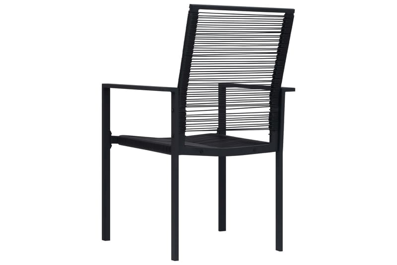 Hagestoler 2 stk PVC rotting svart - Svart - Hagemøbler - Stoler & Lenestoler - Spisestoler & hagestoler utendørs