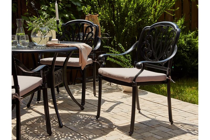 Hagestoler 4 stk svart ANCONA - Svart - Spisestoler & hagestoler utendørs - Balkongstoler