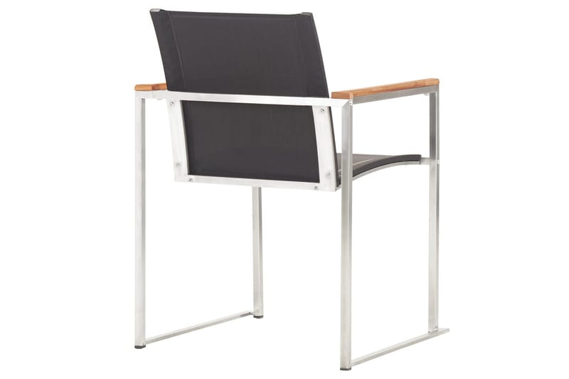 Hagestoler 4 stk textilene og rustfritt stål grå - Grå - Spisestoler & hagestoler utendørs - Balkongstoler