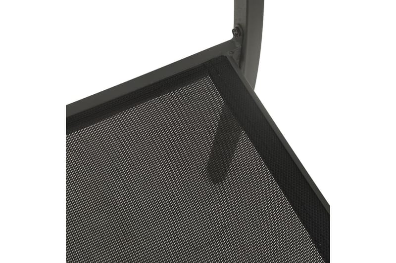 Hagestoler 4 stk textilene og stål svart og antrasitt - Svart - Spisestoler & hagestoler utendørs - Balkongstoler