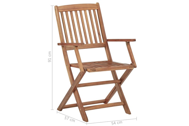 Klappstoler 2 stk heltre akasie - Brun - Spisestoler & hagestoler utendørs - Balkongstoler
