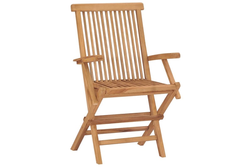 Klappstoler 2 stk heltre teak - Brun - Hagemøbler - Stoler & Lenestoler - Spisestoler & hagestoler utendørs