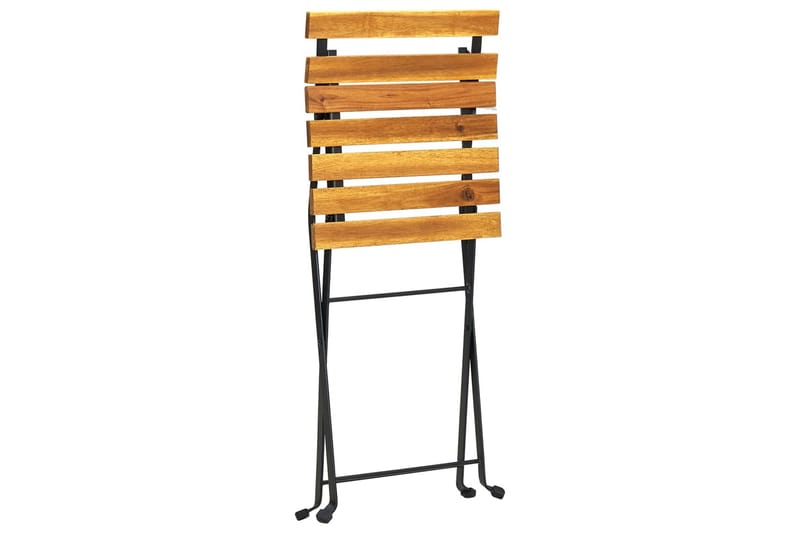 Klappstoler 2 stk stål og heltre akasie - Brun - Spisestoler & hagestoler utendørs - Balkongstoler