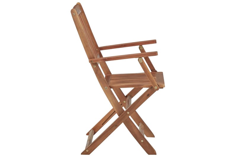 Klappstoler 4 stk heltre akasie - Brun - Spisestoler & hagestoler utendørs - Balkongstoler