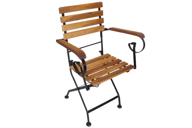 Klappstoler 4 stk stål og heltre akasie - Brun - Spisestoler & hagestoler utendørs - Balkongstoler