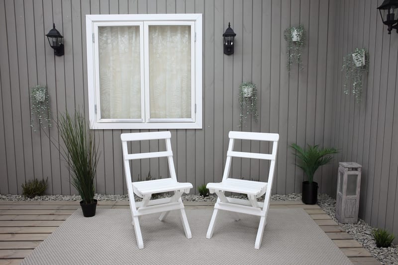 Larios Klappstol - Hvit - Hagemøbler - Stoler & Lenestoler - Spisestoler & hagestoler utendørs