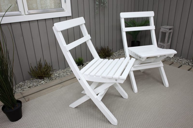 Larios Klappstol - Hvit - Hagemøbler - Stoler & Lenestoler - Spisestoler & hagestoler utendørs