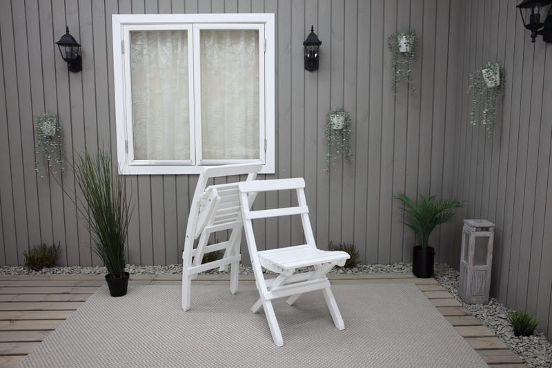 Larios Klappstol - Hvit - Hagemøbler - Stoler & Lenestoler - Spisestoler & hagestoler utendørs