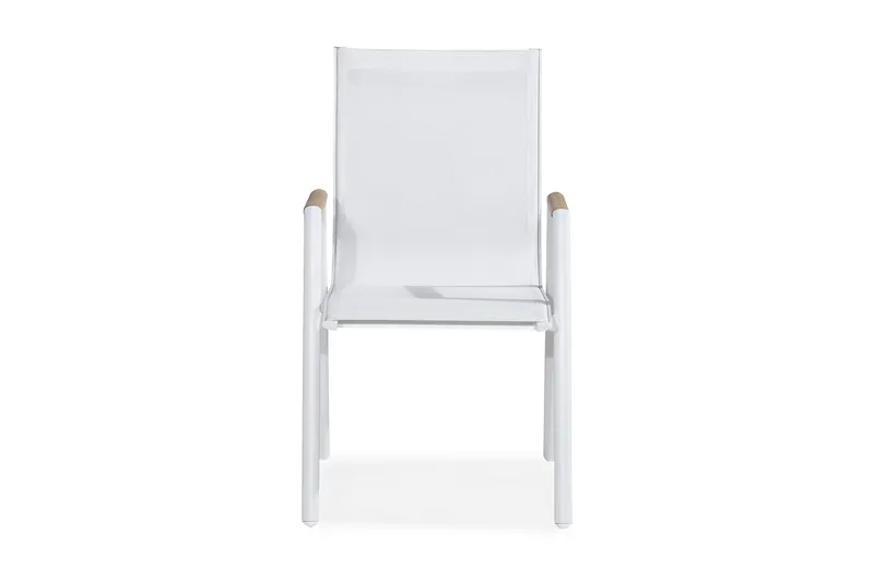 Las Vegas Karmstol - Hvit/Teak - Hagemøbler - Stoler & Lenestoler - Spisestoler & hagestoler utendørs