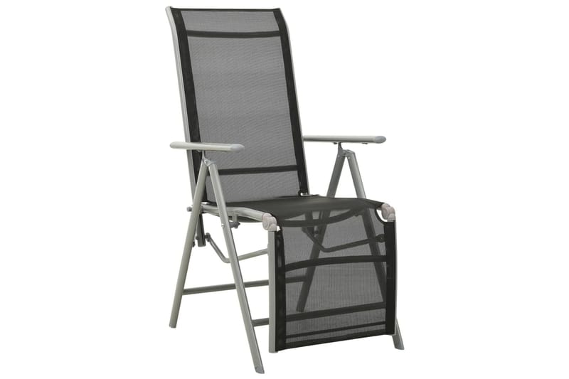 Lenestoler for hage 2 stk textilene og aluminium sølv - Silver - Hagemøbler - Stoler & Lenestoler - Spisestoler & hagestoler utendørs