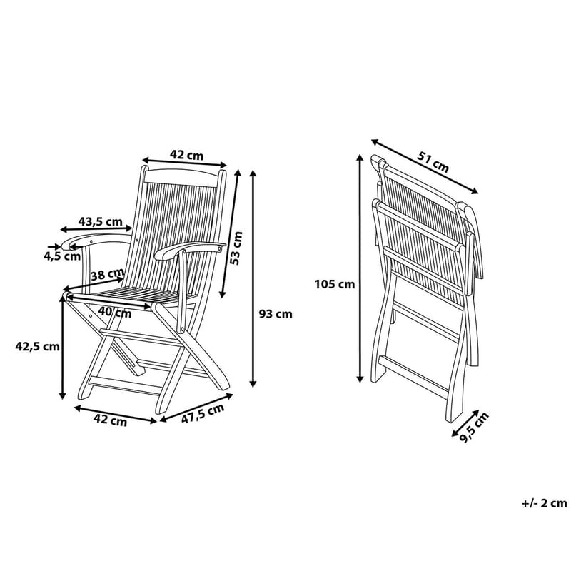 Maui Hagestol 2-pk - Tre / Natur - Hagemøbler - Stoler & Lenestoler - Spisestoler & hagestoler utendørs