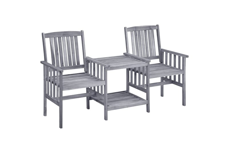 Hagestoler med tebord 159x61x92 cm heltre akasie - Brun - Hagemøbler - Loungemøbler - Loungestol ute