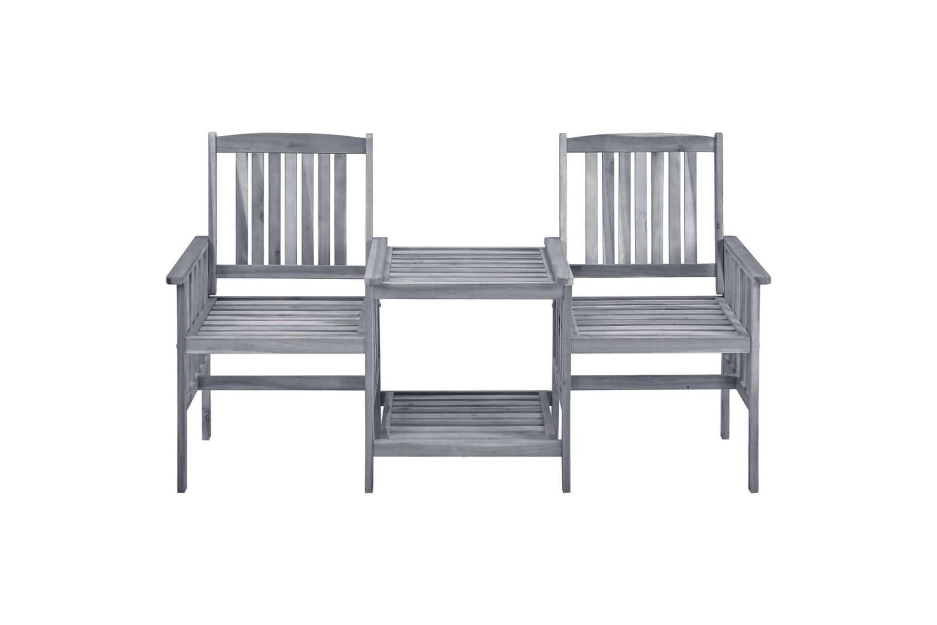 Hagestoler med tebord 159x61x92 cm heltre akasie - Brun - Hagemøbler - Loungemøbler - Loungestol ute
