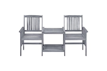 Hagestoler med tebord 159x61x92 cm heltre akasie - Brun - Hagemøbler - Loungemøbler - Loungestol ute