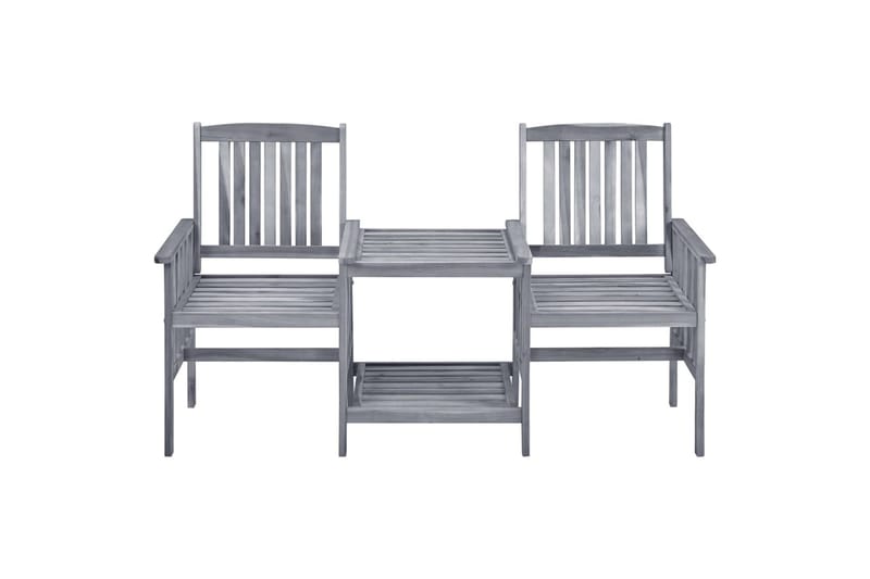 Hagestoler med tebord 159x61x92 cm heltre akasie - Brun - Hagemøbler - Loungemøbler - Loungestol ute
