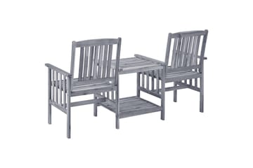 Hagestoler med tebord 159x61x92 cm heltre akasie - Brun - Hagemøbler - Loungemøbler - Loungestol ute