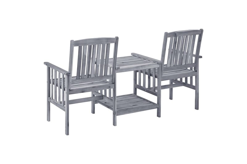 Hagestoler med tebord 159x61x92 cm heltre akasie - Brun - Hagemøbler - Loungemøbler - Loungestol ute