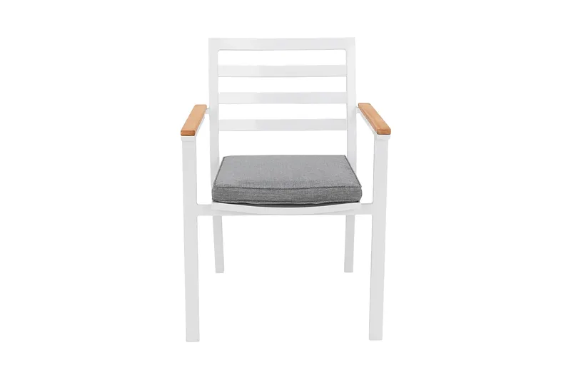 Oliver Lenestol Utendørs med Pute - Hvit/Teak - Hagemøbler - Stoler & Lenestoler - Spisestoler & hagestoler utendørs