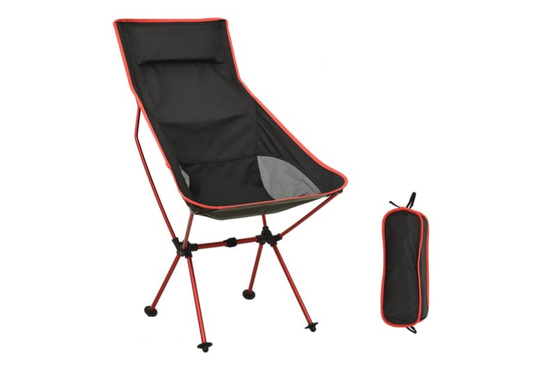 Sammenleggbar campingstol PVC og aluminium svart - Svart - Hagemøbler - Stoler & Lenestoler - Spisestoler & hagestoler utendørs
