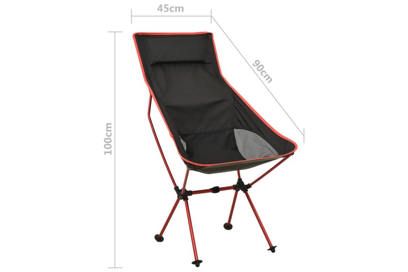 Sammenleggbar campingstol PVC og aluminium svart - Svart - Spisestoler & hagestoler utendørs - Balkongstoler
