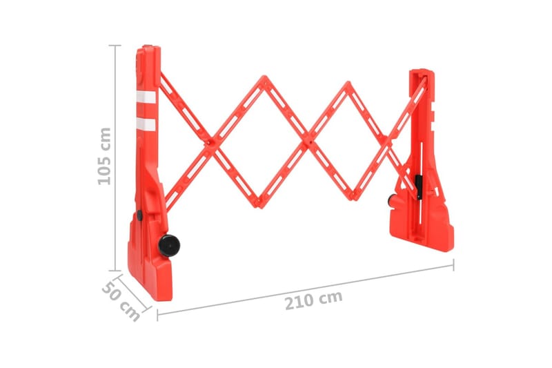 Sammenleggbar trafikksperre 210x50x105 cm rød - Hagemøbler - Stoler & Lenestoler - Spisestoler & hagestoler utendørs