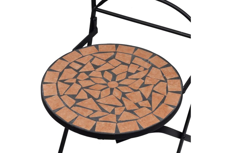 Sammenleggbare bistrostoler 2 stk keramikk terrakotta - Terrakotta - Spisestoler & hagestoler utendørs - Balkongstoler
