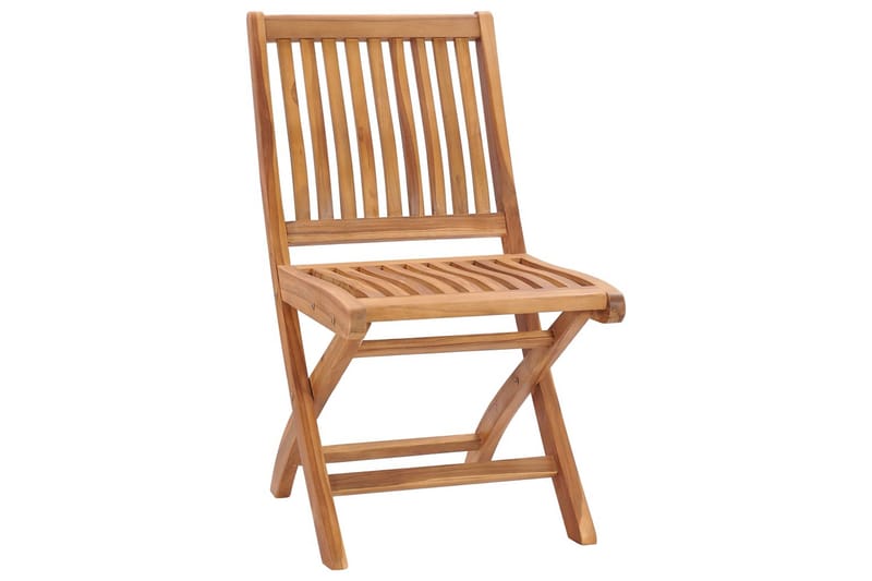 Sammenleggbare hagestoler 4 stk heltre teak - Brun - Hagemøbler - Stoler & Lenestoler - Spisestoler & hagestoler utendørs