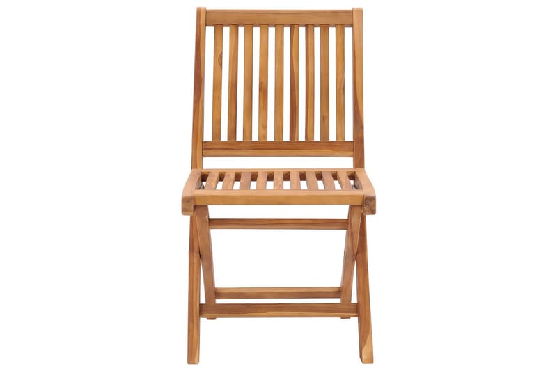 Sammenleggbare hagestoler 4 stk heltre teak - Brun - Hagemøbler - Stoler & Lenestoler - Spisestoler & hagestoler utendørs