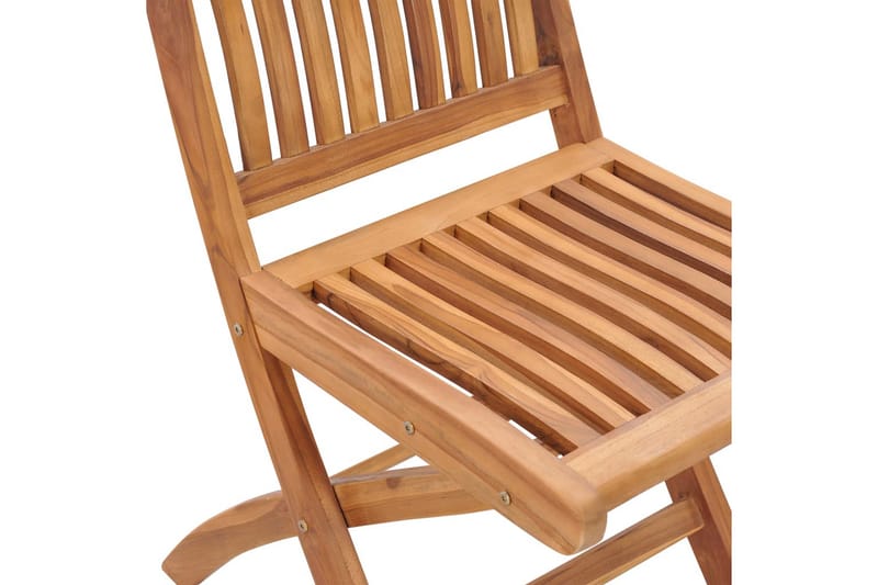 Sammenleggbare hagestoler 4 stk heltre teak - Brun - Hagemøbler - Stoler & Lenestoler - Spisestoler & hagestoler utendørs