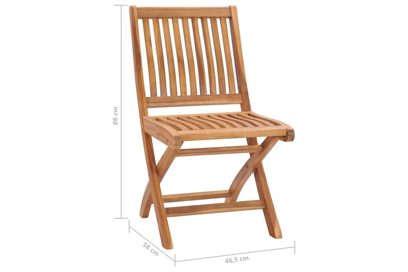 Sammenleggbare hagestoler 4 stk heltre teak - Brun - Hagemøbler - Stoler & Lenestoler - Spisestoler & hagestoler utendørs